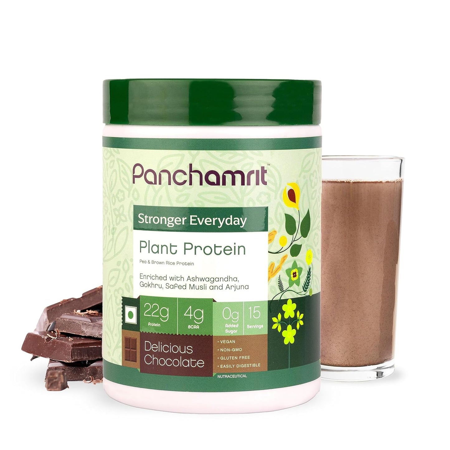 Plant Protein Powder  with Ayurvedic Herbs | Chocolate Flavor